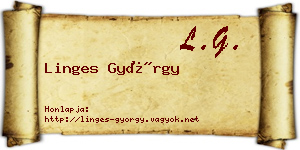 Linges György névjegykártya